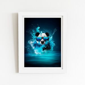 WRT Ltd Panda Splashart Water Art Prints - 16" x 24" - Black frame WRT Ltd Panda Splashart Water Art Prints - 16" x 24" - Black frame