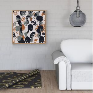 WRT Ltd Abstract Grey Brown Silhouette Framed Canvas - 30" x 30" - Black WRT Ltd Abstract Grey Brown Silhouette Framed Canvas - 30" x 30" - Black