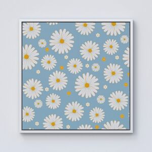 WRT Ltd Summer Daisy Pattern Framed Canvas - 10" x 10" - White WRT Ltd Summer Daisy Pattern Framed Canvas - 10" x 10" - White