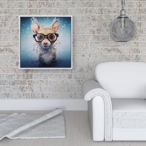 WRT Ltd Splashart Doormouse Framed Canvas - 16" x 16" - White WRT Ltd Splashart Doormouse Framed Canvas - 16" x 16" - White