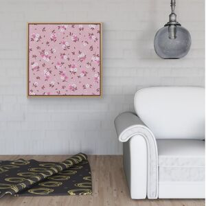 WRT Ltd Pretty Pink Flower Pattern Framed Canvas - 30" x 30" - White WRT Ltd Pretty Pink Flower Pattern Framed Canvas - 30" x 30" - White