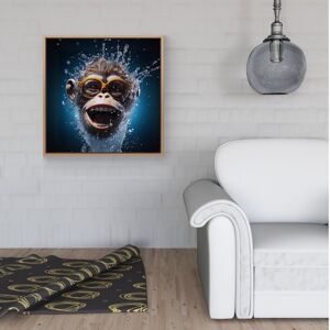 WRT Ltd Splashart Cheeky Chimp Face Framed Canvas - 40" x 40" - Black WRT Ltd Splashart Cheeky Chimp Face Framed Canvas - 40" x 40" - Black