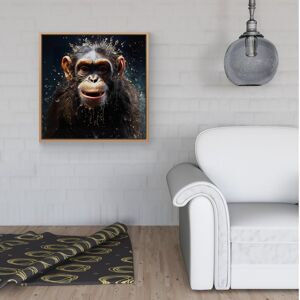 WRT Ltd Realistic Monkey Face Splashart Framed Canvas - 40" x 40" - Pine WRT Ltd Realistic Monkey Face Splashart Framed Canvas - 40" x 40" - Pine