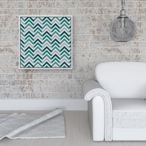 WRT Ltd Retro Vintage Colored Chevron Pattern Framed Canvas - 16" x 16" - White WRT Ltd Retro Vintage Colored Chevron Pattern Framed Canvas - 16" x 16" - White