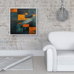 WRT Ltd Dynamic Angles Framed Canvas - 16" x 16" - White WRT Ltd Dynamic Angles Framed Canvas - 16" x 16" - White