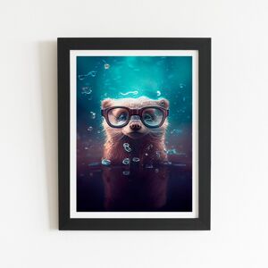WRT Ltd Ferret Splashart Water Art Prints - 8" x 10" - Black frame WRT Ltd Ferret Splashart Water Art Prints - 8" x 10" - Black frame