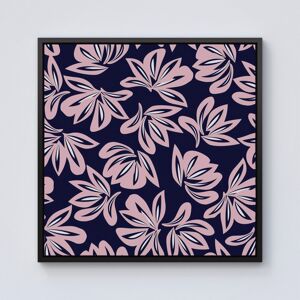 WRT Ltd Pink Navy Floral Botanical Pattern Framed Canvas - 10" x 10" - Black WRT Ltd Pink Navy Floral Botanical Pattern Framed Canvas - 10" x 10" - Black