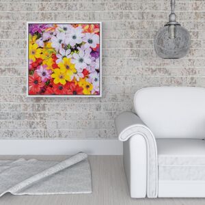 WRT Ltd Spring Flowers Framed Canvas - 16" x 16" - White WRT Ltd Spring Flowers Framed Canvas - 16" x 16" - White