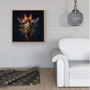 WRT Ltd Golden Giraffe Face Splashart Framed Canvas - 40" x 40" - White WRT Ltd Golden Giraffe Face Splashart Framed Canvas - 40" x 40" - White