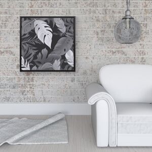 WRT Ltd Black White Tropical Leaves Framed Canvas - 16" x 16" - Black WRT Ltd Black White Tropical Leaves Framed Canvas - 16" x 16" - Black