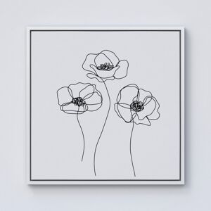 WRT Ltd Monochrome Line Drawn Poppies Framed Canvas - 10" x 10" - White WRT Ltd Monochrome Line Drawn Poppies Framed Canvas - 10" x 10" - White