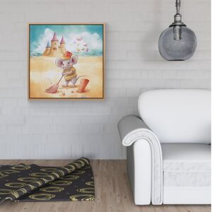 WRT Ltd Mouse On A Beach Holiday Framed Canvas - 40" x 40" - White WRT Ltd Mouse On A Beach Holiday Framed Canvas - 40" x 40" - White