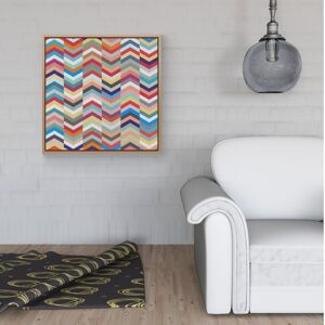 WRT Ltd Geometric Multi Colored Chevron Pattern Framed Canvas - 40" x 40" - White WRT Ltd Geometric Multi Colored Chevron Pattern Framed Canvas - 40" x 40" - White