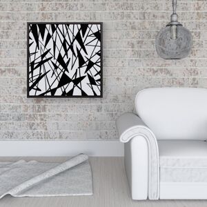WRT Ltd Brush Abstract Pattern Framed Canvas - 16" x 16" - Black WRT Ltd Brush Abstract Pattern Framed Canvas - 16" x 16" - Black