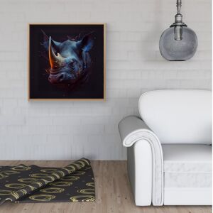 WRT Ltd Rhino Face Splashart Framed Canvas - 40" x 40" - Black WRT Ltd Rhino Face Splashart Framed Canvas - 40" x 40" - Black