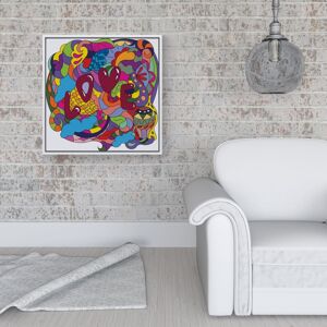WRT Ltd Motley Doodling Love Framed Canvas - 16" x 16" - White WRT Ltd Motley Doodling Love Framed Canvas - 16" x 16" - White