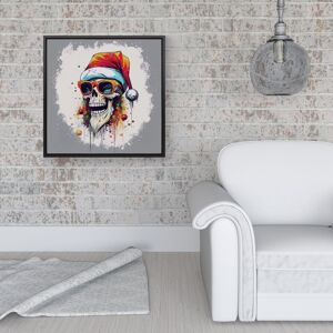 WRT Ltd Santa Skull In Glasses Splashart Framed Canvas - 16" x 16" - Black WRT Ltd Santa Skull In Glasses Splashart Framed Canvas - 16" x 16" - Black