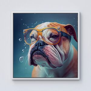 WRT Ltd Bulldog Splashart Framed Canvas - 10" x 10" - White WRT Ltd Bulldog Splashart Framed Canvas - 10" x 10" - White