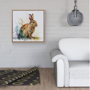 WRT Ltd Rabbit Splash Watercolour Framed Canvas - 30" x 30" - White WRT Ltd Rabbit Splash Watercolour Framed Canvas - 30" x 30" - White