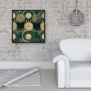 WRT Ltd Green Moon and Sun Abstract Pattern Framed Canvas - 16" x 16" - Black WRT Ltd Green Moon and Sun Abstract Pattern Framed Canvas - 16" x 16" - Black