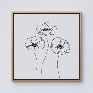 WRT Ltd Monochrome Line Drawn Poppies Framed Canvas - 10" x 10" - Pine WRT Ltd Monochrome Line Drawn Poppies Framed Canvas - 10" x 10" - Pine