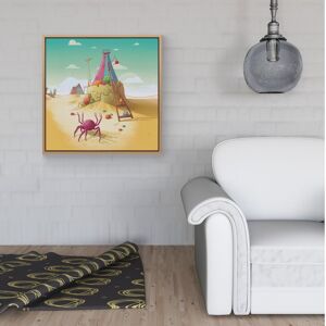 WRT Ltd Crab On A Beach Holiday Framed Canvas - 40" x 40" - Pine WRT Ltd Crab On A Beach Holiday Framed Canvas - 40" x 40" - Pine