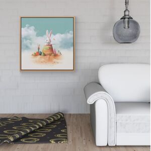 WRT Ltd White Rabbit On A Beach Holiday Framed Canvas - 40" x 40" - White WRT Ltd White Rabbit On A Beach Holiday Framed Canvas - 40" x 40" - White
