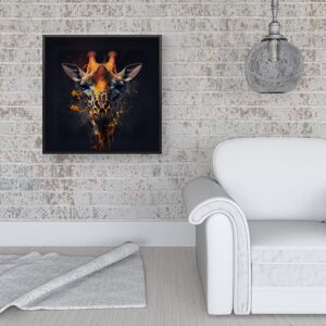 WRT Ltd Golden Giraffe Face Splashart Framed Canvas - 16" x 16" - Black WRT Ltd Golden Giraffe Face Splashart Framed Canvas - 16" x 16" - Black
