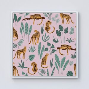 WRT Ltd Hand Drawn Leopards Framed Canvas - 10" x 10" - White WRT Ltd Hand Drawn Leopards Framed Canvas - 10" x 10" - White