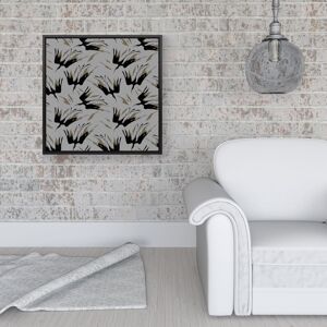 WRT Ltd Black And Gold Fire Bird Silhouettes Framed Canvas - 16" x 16" - Black WRT Ltd Black And Gold Fire Bird Silhouettes Framed Canvas - 16" x 16" - Black