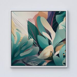 WRT Ltd Abstract Tropical Leaves Framed Canvas - 10" x 10" - White WRT Ltd Abstract Tropical Leaves Framed Canvas - 10" x 10" - White