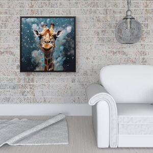WRT Ltd Splashart Giraffe Face Framed Canvas - 16" x 16" - Black WRT Ltd Splashart Giraffe Face Framed Canvas - 16" x 16" - Black
