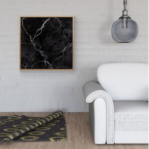 WRT Ltd Black Marble Pattern Framed Canvas - 30" x 30" - Pine WRT Ltd Black Marble Pattern Framed Canvas - 30" x 30" - Pine