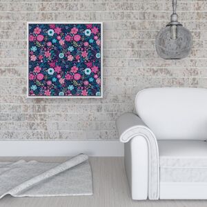 WRT Ltd Cute Colourful Flower Pattern Framed Canvas - 16" x 16" - White WRT Ltd Cute Colourful Flower Pattern Framed Canvas - 16" x 16" - White