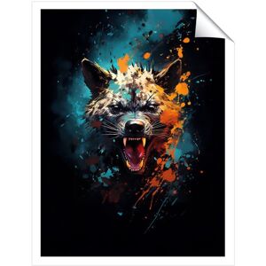 WRT Ltd Splashart Angry Hyena Face Art Prints - 8" x 10" - No frame WRT Ltd Splashart Angry Hyena Face Art Prints - 8" x 10" - No frame