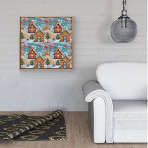 WRT Ltd Christmas Gingerbread House Framed Canvas - 40" x 40" - White WRT Ltd Christmas Gingerbread House Framed Canvas - 40" x 40" - White