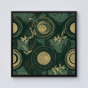 WRT Ltd Abstract Green Gold Moon Pattern Framed Canvas - 10" x 10" - Black WRT Ltd Abstract Green Gold Moon Pattern Framed Canvas - 10" x 10" - Black
