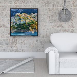 WRT Ltd Positano, Amalfi Coast Framed Canvas - 16" x 16" - Black WRT Ltd Positano, Amalfi Coast Framed Canvas - 16" x 16" - Black