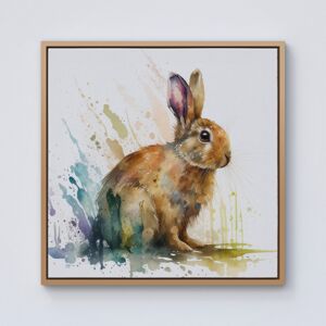 WRT Ltd Rabbit Splash Watercolour Framed Canvas - 10" x 10" - Pine WRT Ltd Rabbit Splash Watercolour Framed Canvas - 10" x 10" - Pine