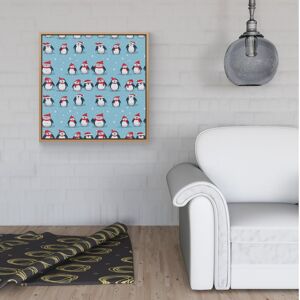 WRT Ltd Adorable Santa Penguins Framed Canvas - 16" x 16" - Pine WRT Ltd Adorable Santa Penguins Framed Canvas - 16" x 16" - Pine