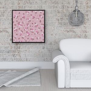 WRT Ltd Pretty Pink Flower Pattern Framed Canvas - 16" x 16" - Black WRT Ltd Pretty Pink Flower Pattern Framed Canvas - 16" x 16" - Black
