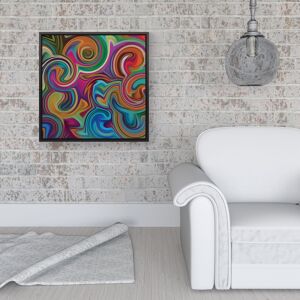 WRT Ltd Colourful Wave Pattern Framed Canvas - 16" x 16" - Black WRT Ltd Colourful Wave Pattern Framed Canvas - 16" x 16" - Black