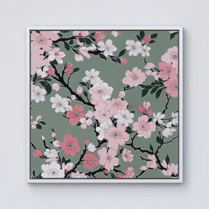 WRT Ltd Pink Floral Abstract Pattern Framed Canvas - 10" x 10" - White WRT Ltd Pink Floral Abstract Pattern Framed Canvas - 10" x 10" - White