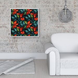 WRT Ltd Christmas Watercolour Holly Leaf Framed Canvas - 16" x 16" - White WRT Ltd Christmas Watercolour Holly Leaf Framed Canvas - 16" x 16" - White