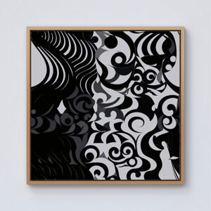 WRT Ltd Black Grey Abstract Framed Canvas - 10" x 10" - Pine WRT Ltd Black Grey Abstract Framed Canvas - 10" x 10" - Pine