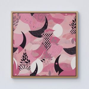 WRT Ltd Abstract Pink Moon Pattern Framed Canvas - 10" x 10" - Pine WRT Ltd Abstract Pink Moon Pattern Framed Canvas - 10" x 10" - Pine