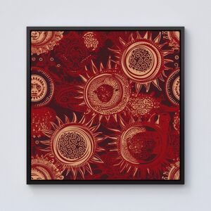 WRT Ltd Abstract Red Moon and Sun Framed Canvas - 10" x 10" - Black WRT Ltd Abstract Red Moon and Sun Framed Canvas - 10" x 10" - Black