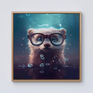 WRT Ltd Ferret Splashart Water Framed Canvas - 10" x 10" - Pine WRT Ltd Ferret Splashart Water Framed Canvas - 10" x 10" - Pine