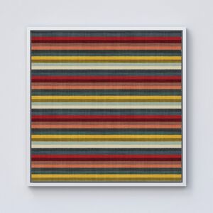 WRT Ltd Multicolour Striped Brish Pattern Framed Canvas - 10" x 10" - White WRT Ltd Multicolour Striped Brish Pattern Framed Canvas - 10" x 10" - White