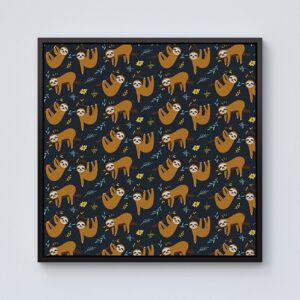 WRT Ltd Cute Sloths Framed Canvas - 10" x 10" - Black WRT Ltd Cute Sloths Framed Canvas - 10" x 10" - Black